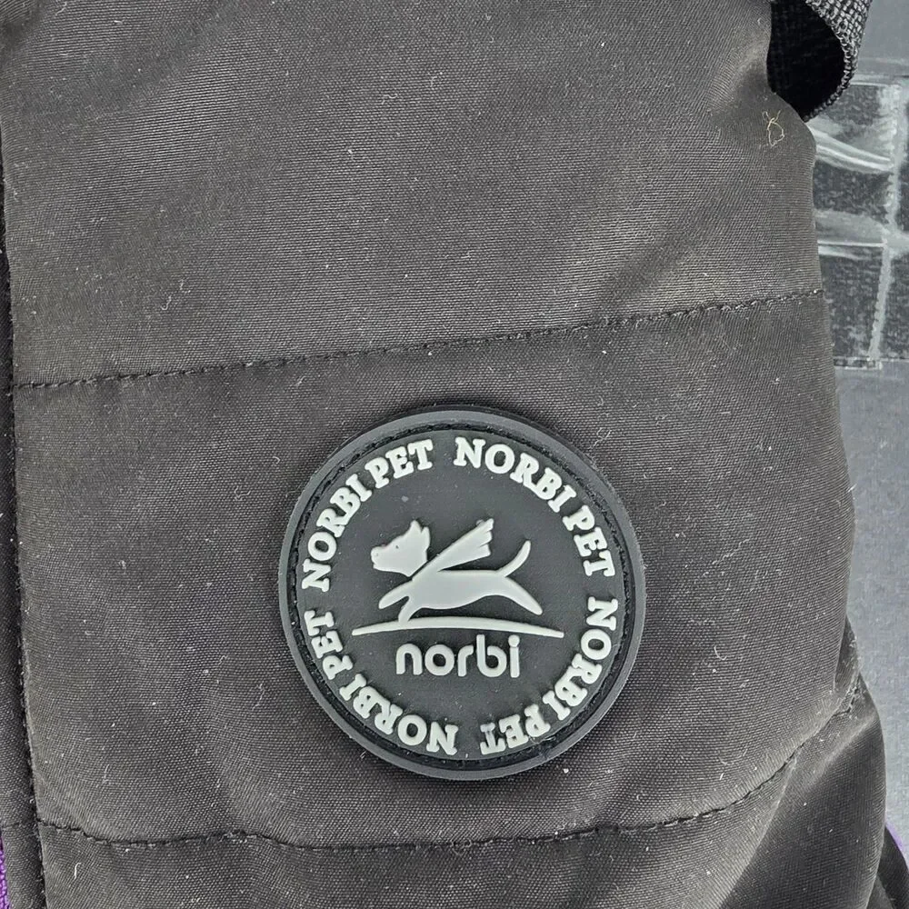 NorbiPet Dog Harness Jacket Large Black Purple Fleece Warm Adjustable Vest